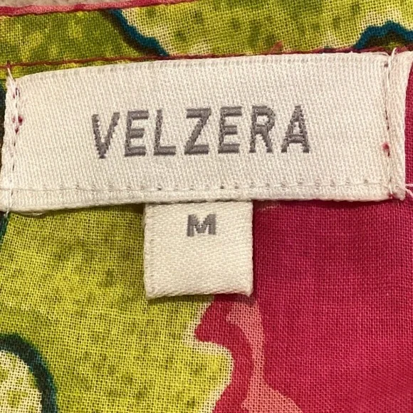 Velzera Hot Pink Long Sleeve Tiered Mini Dress, Size Medium, runs small, Floral - Picture 6 of 7